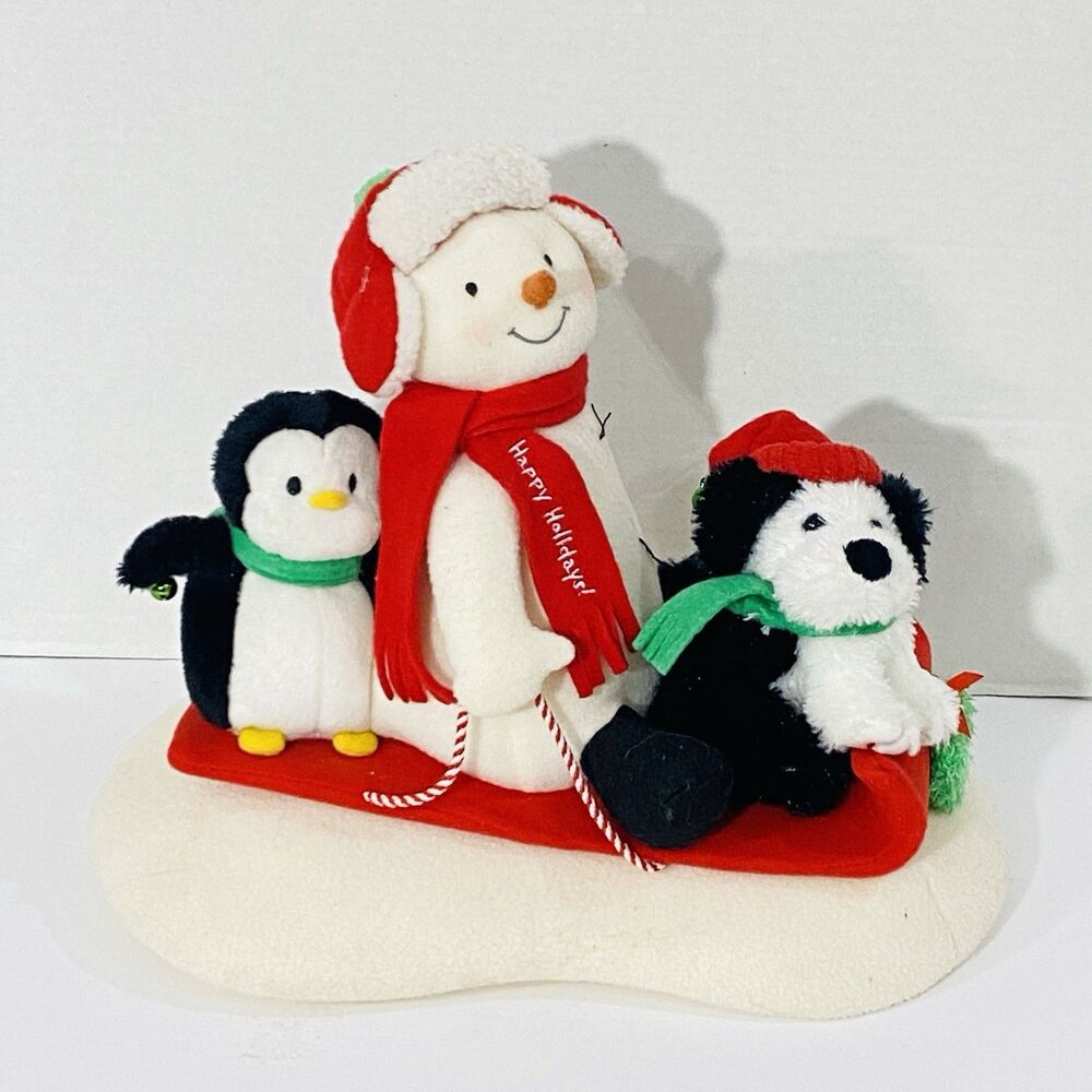 Hallmark 2007 Jingle Pals Sleigh Ride Singing Dancing Plush Snowmen Tested Used